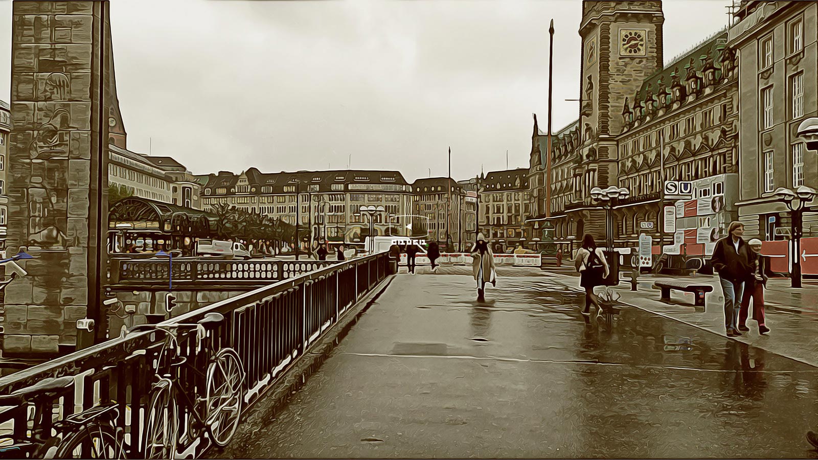 Шлюзовый мост (St. Pauli Landungsbrücken) в Гамбурге