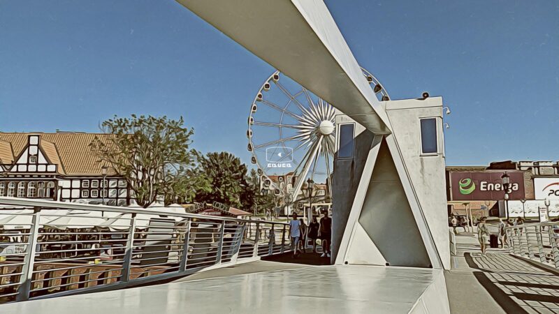 Пешеходный мост на Оловянке (Footbridge to Ołowianka) в Гданьске